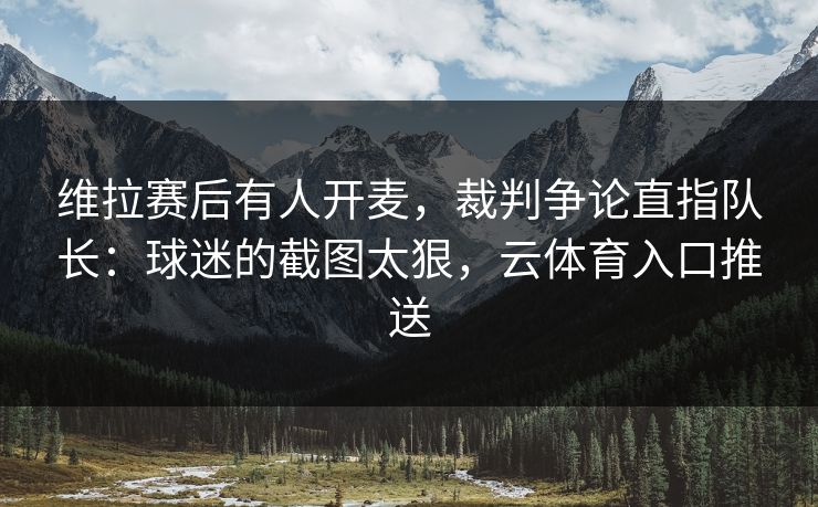 维拉赛后有人开麦，裁判争论直指队长：球迷的截图太狠，云体育入口推送