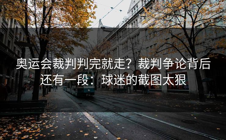 奥运会裁判判完就走?裁判争论背后还有一段:球迷的截图太狠 奥运会裁判判完就走?裁判争论背后还有一段:球迷的截图太狠